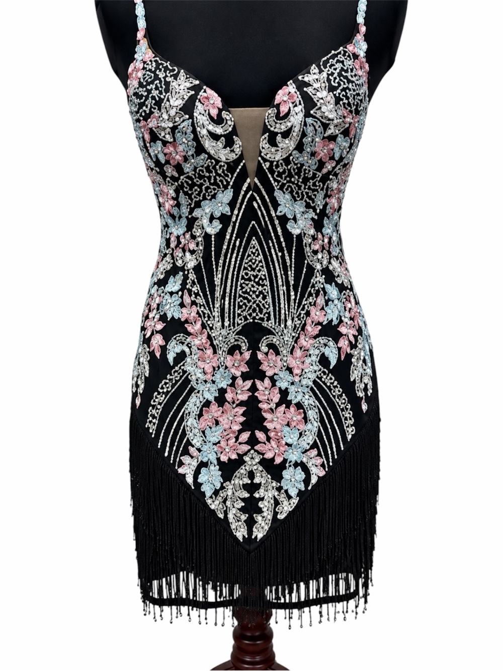 Alyce Paris Sleeveless Beaded Fringe Dress 4872